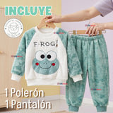 Conjunto Buzo Polerón Frizado Niños Bebes Corderito Liso 2 Piezas