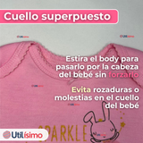 Pack 4 Bodys Niña Manga Corta Tedmimak 100% Algodón Sparkle Like a Princess