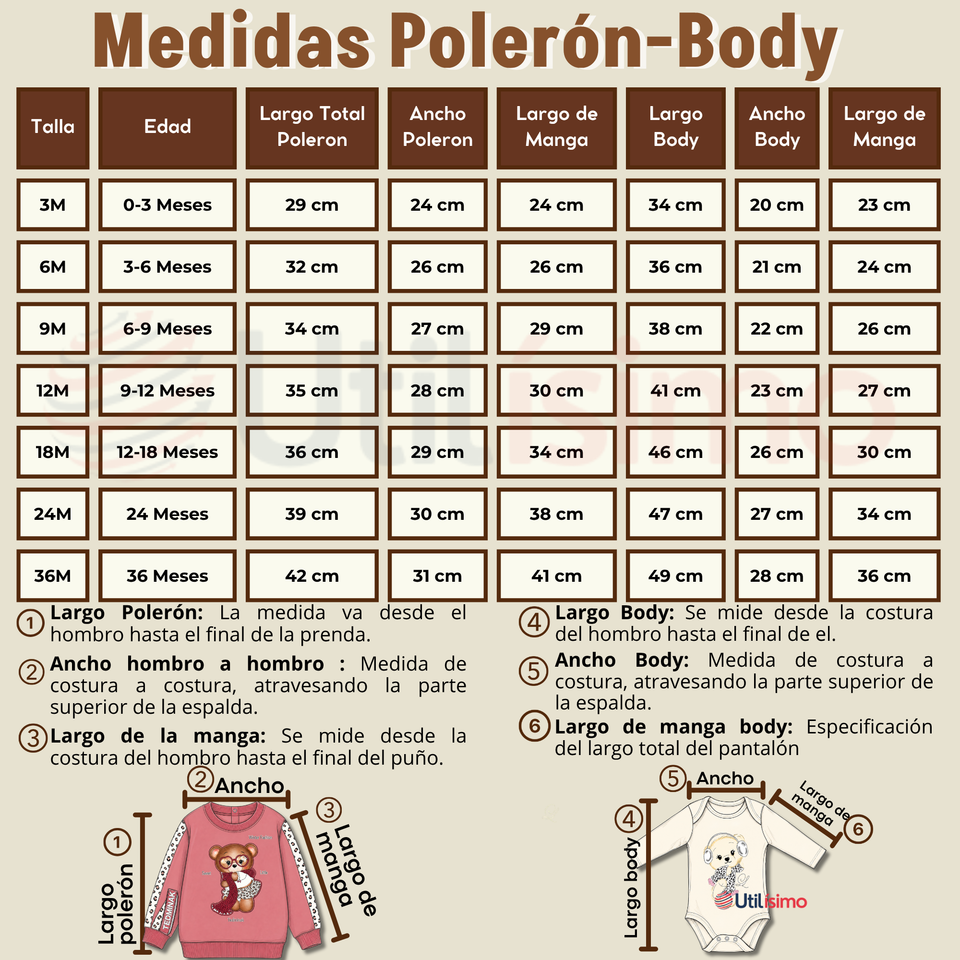 Conjunto 3 Piezas Buzo Pantalón Polerón Body De Algodón Rosado Bebé Niña