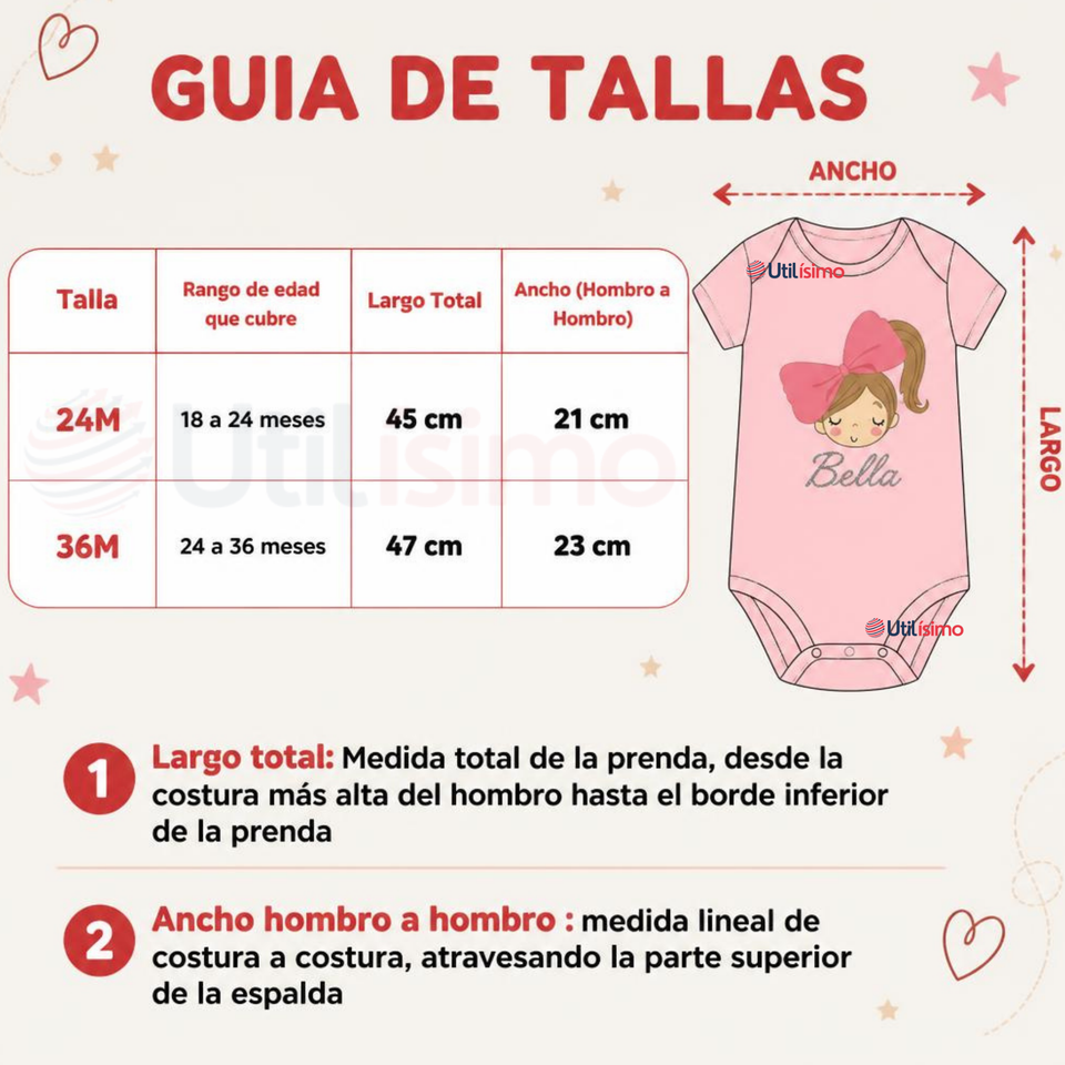 Pack 5 Bodys Manga Corta %100 Algodón Tedmimak Niña Lovely Bella