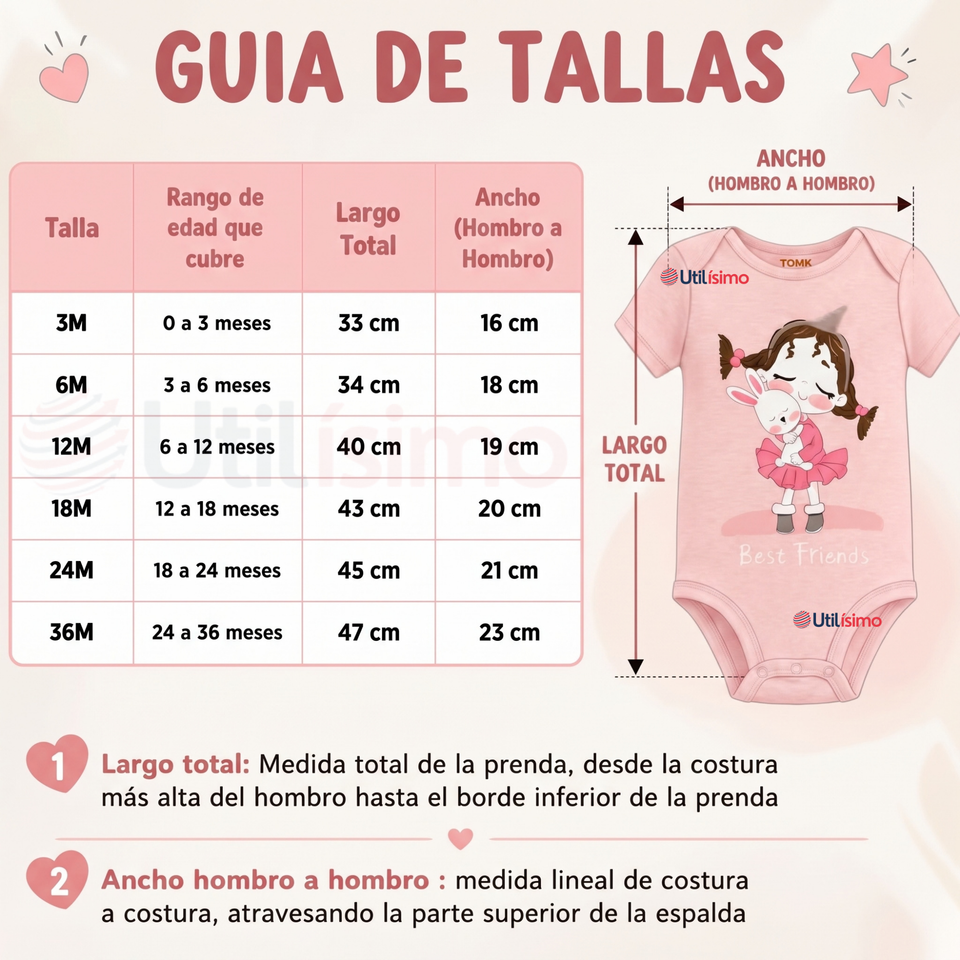 Pack 5 Bodys Manga Corta %100 Algodón Tedmimak Niña Pink Bunny