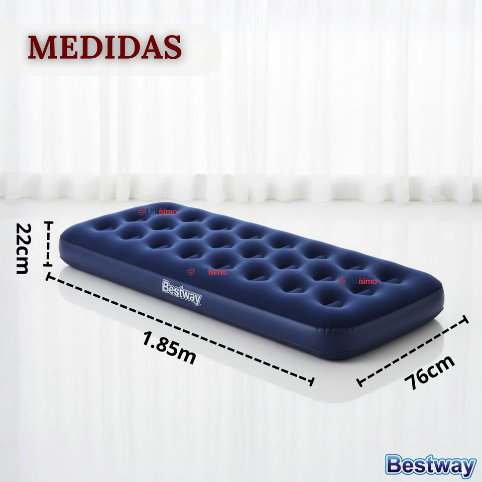 Colchón Inflable Individual 1 Plaza Camping Bestway