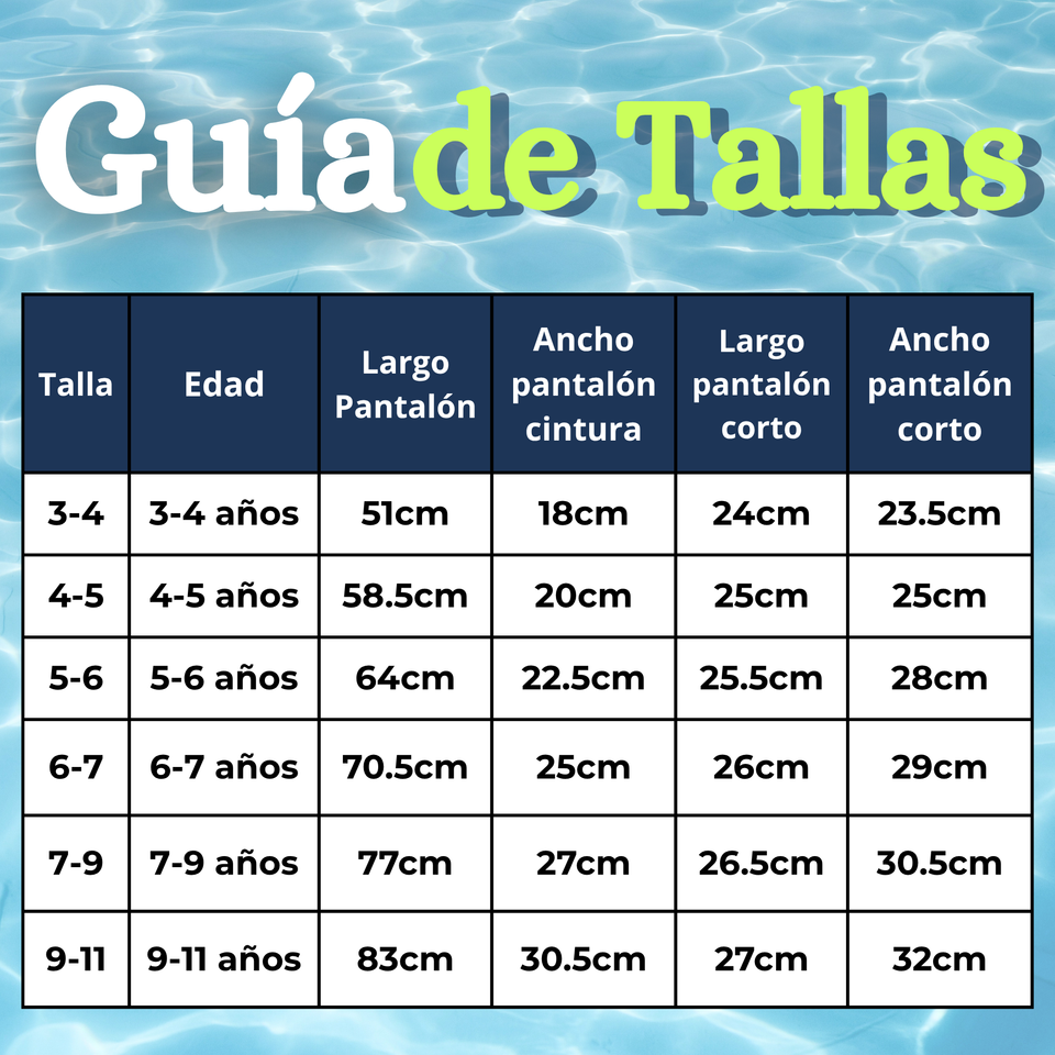 Traje De Baño Manga Larga Con Pantalón Largo y Pantalón Corto Niño de 3 a 11 Años Blue Surf