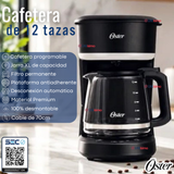 Cafetera de goteo Oster® de 12 tazas programable con filtro reutilizable Negro BVSTDCP121B