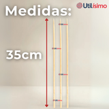 Pack 45 Piezas Brochetas Para Anticuchos Pinchos Bambú Palillos 35cm