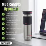 Vaso Térmico Contigo Byron Acero Inoxidable 2.0 Snapseal 710 Ml Plateado