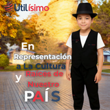 Chaleco Bolero Nortino Niño Fiestas Patrias Negro