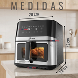 Freidora de aire digital Oster®, con recubrimiento Oster® DiamondForce, 7.5L de capacidad, CKSTAF75WDSSDF 1600W