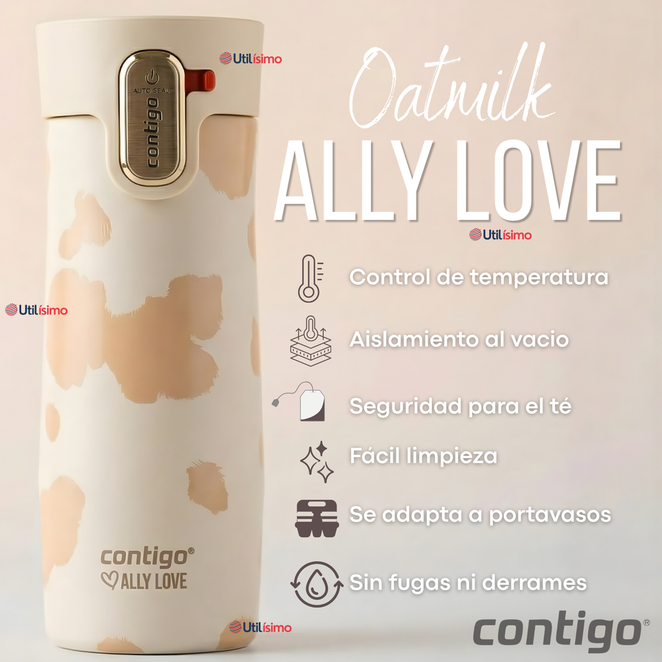 Vaso Térmico Contigo 473ml West Loop 3.0 Ally Love Acero Inoxidable Oatmilk