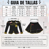 Traje Caporal Típico 2 Piezas Negro Mujer Fiestas Patrias