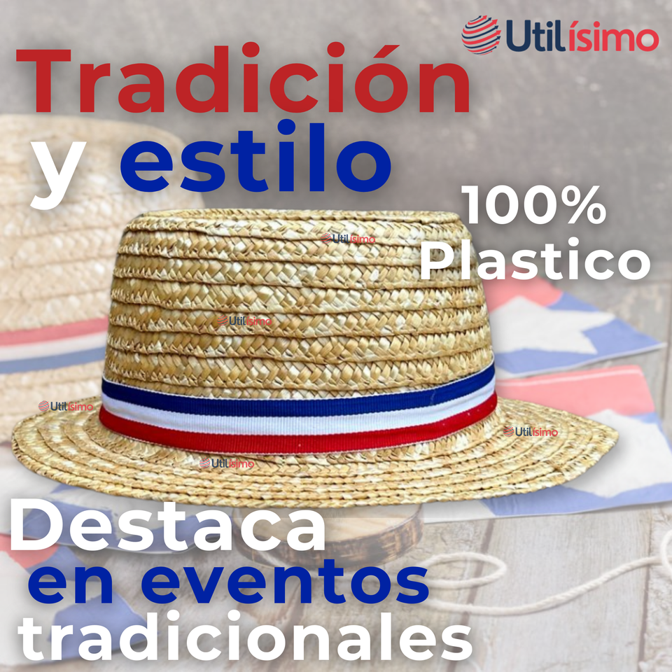 Sombrero Huaso Chupalla Ajustable Elegante Fiestas Patrias