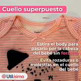 Pack 4 Bodys Niña Manga Corta Tedmimak 100% Algodón Cat Love