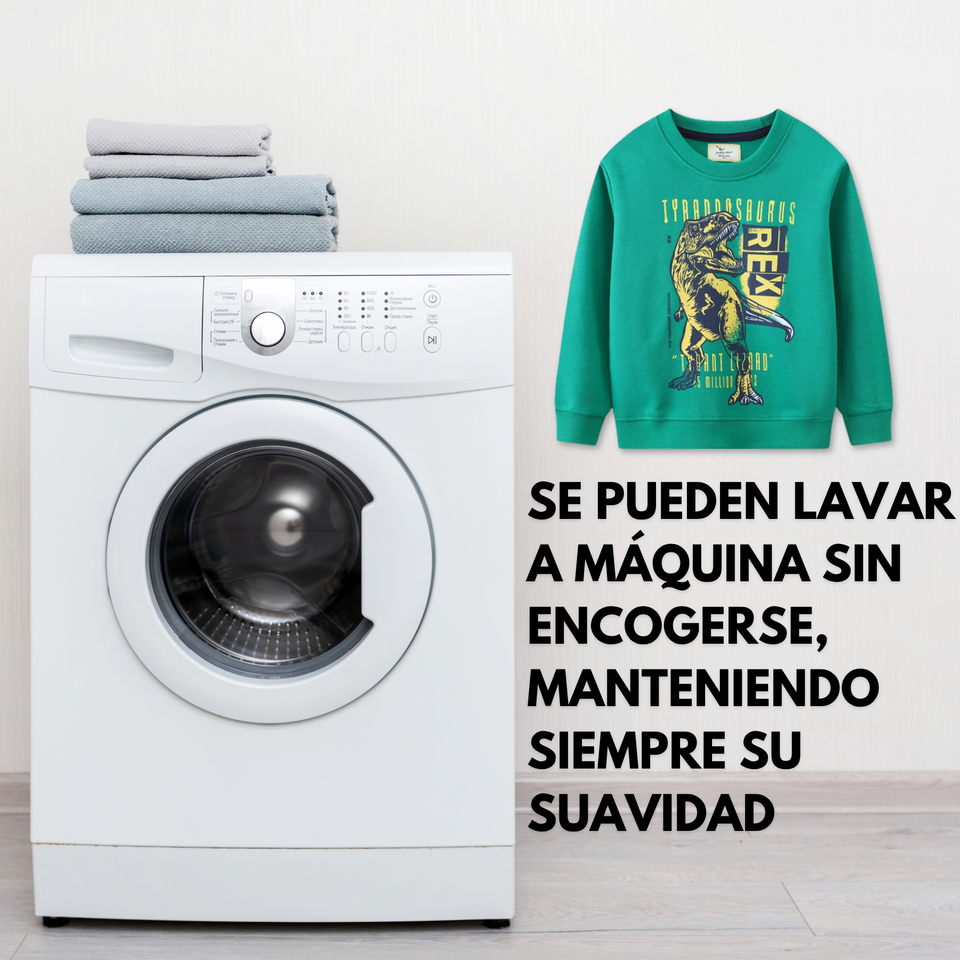 Polerón Cuello Redondo Niño Verde Dinosaurio