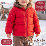 Parka Osito Con Capucha Manga Larga Rojo Niño Infantil