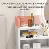Peinadora Tocador De Madera Con Espejo y luz Incluye Taburete