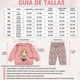 Conjunto 2 Piezas Polerón y Pantalón Buzo 100% Algodón Bebé Niña Tedmimak sweet girl