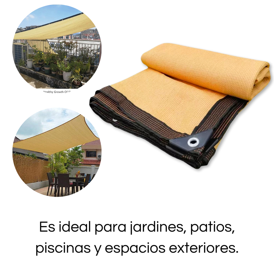 Pack 3 Malla Sombreadora Toldo Vela Rectangular 4x6m Hdpe Beige Protección UV