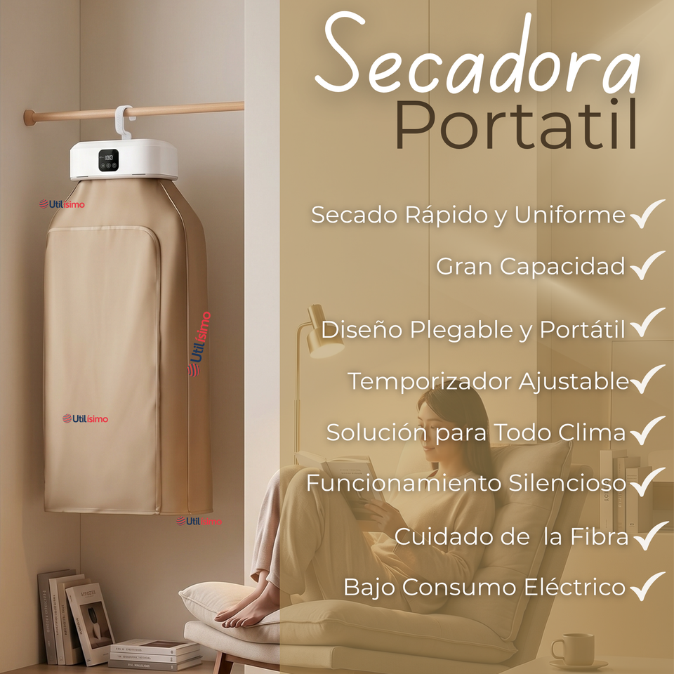 Secadora Ropa Portátil Compacto Eléctrico Bajo Consumo  900W - 1000W