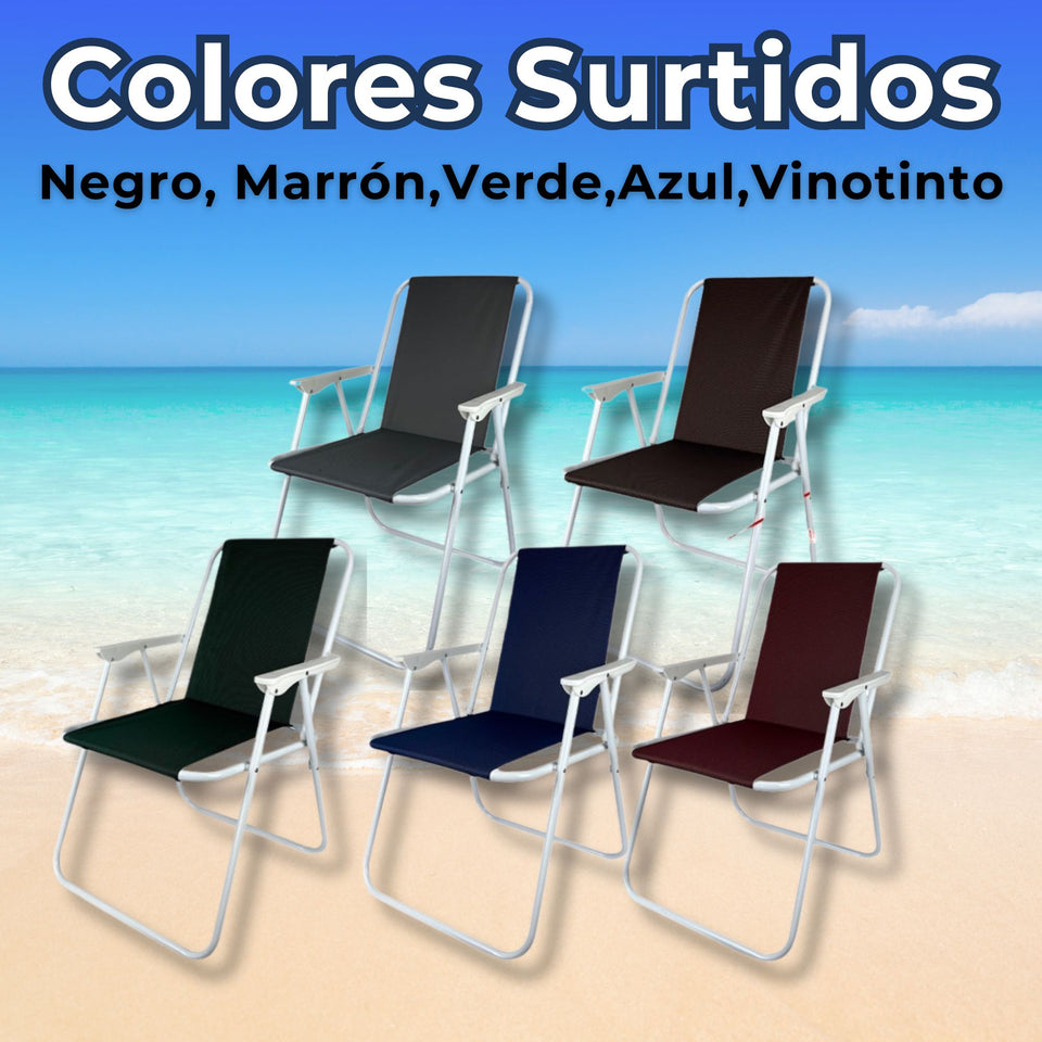 Silla Plegable Portátil Playa Camping Picnic Colores Surtidos