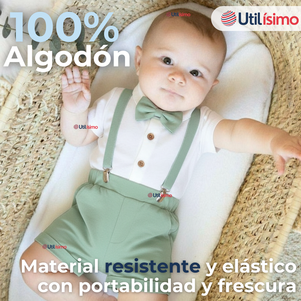 Conjunto de Vestir con Tirantes Camisa Pantalón Corto Algodón