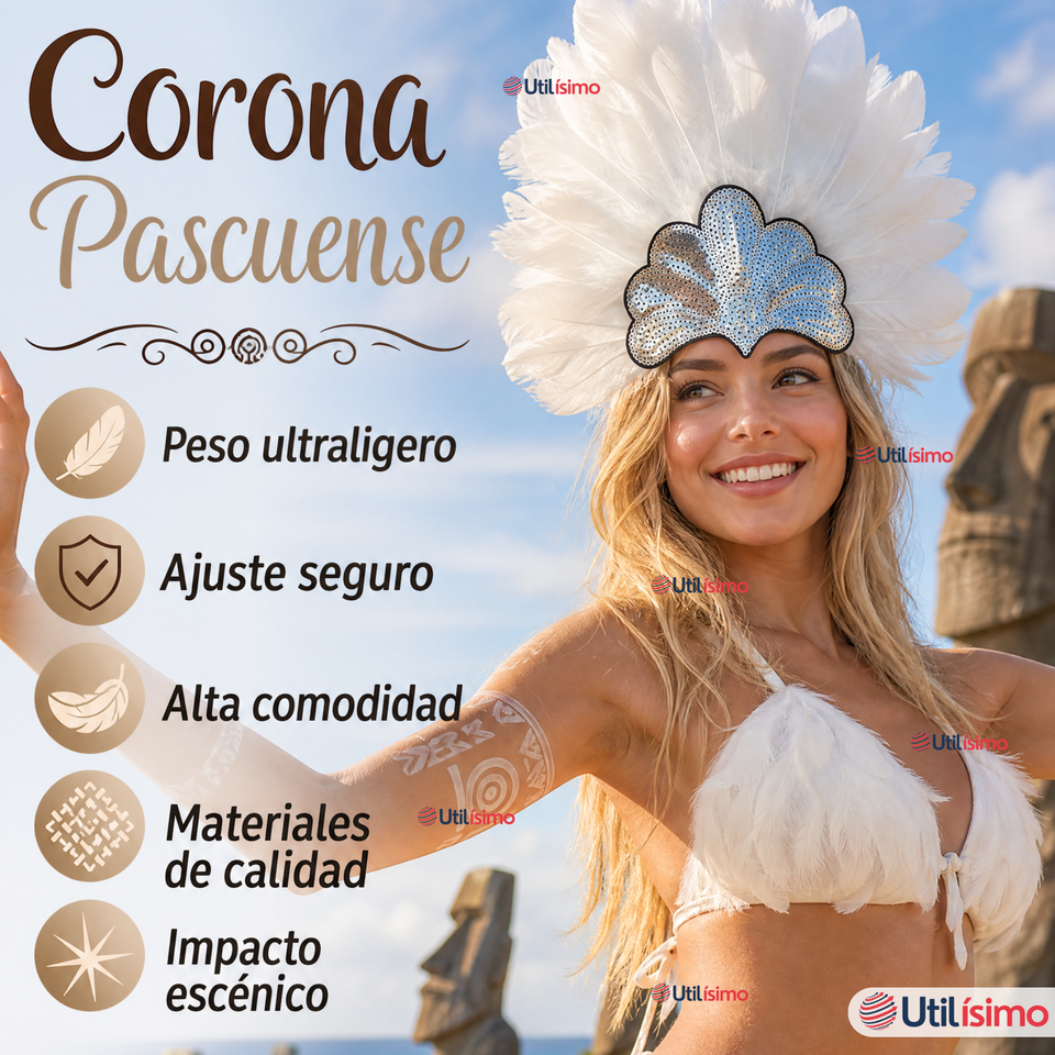 Corona Tocado Cintillo Pascuense Traje Niña Fiestas Patrias