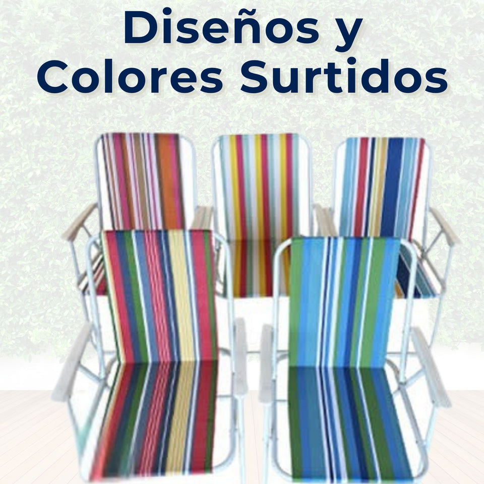 Pack 2 Sillas Plegables Portátil Playa Camping Picnic Exteriores