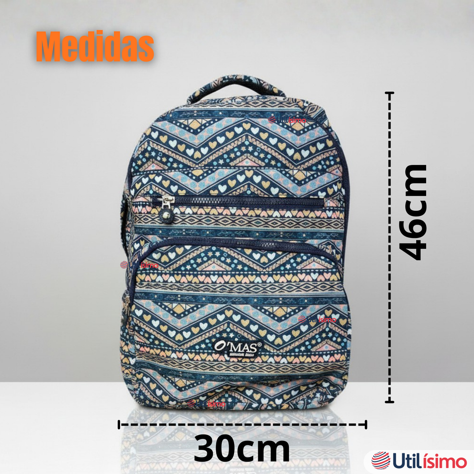Mochila Escolar Con Estuche 46cm Poliéster Impermeable Niña Juvenil