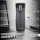 Vaso Mug Contigo West Loop Salt Térmico Gris Cristalino 473 Ml Acero Inoxidable
