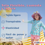 Traje De Baño Manga Larga y Pantalón Corto 2 Piezas Niña de 2 a 7 años Sweet Ice Creams