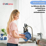 Set De Alimentación Bebé Silicona 5 Piezas Dinosaurio Libre BPA