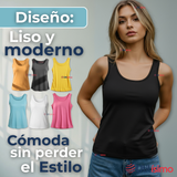 Pack 3 Poleras Camisetas Sin Mangas Fibra De Bambú Básicas Lisa Elástica Mujer Colores Surtidos