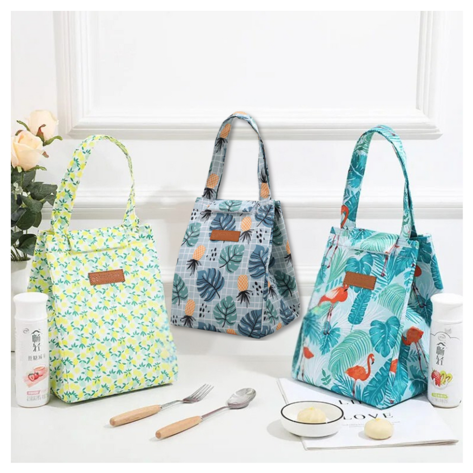 Lonchera Térmica Estampada Bolsa de Mano para Picnic Portátil