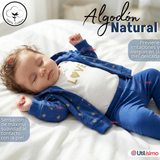 Conjunto 3 Piezas Buzo Pantalón Polerón Body De Algodón Azul Corazones Bebé Niña