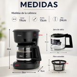 Cafetera de goteo Oster® de 5 tazas, con filtro reutilizable, Negro, BVSTDCS51B