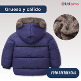 Parka Con Capucha Mangas Larga Niño Grey