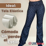 Calza Palazzo Con Diseño Leopardo Polar Tiro Alto Mujer Leggings