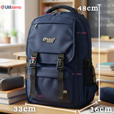 Mochila Escolar Azul Broches Impermeable Poliéster 48cm Niño