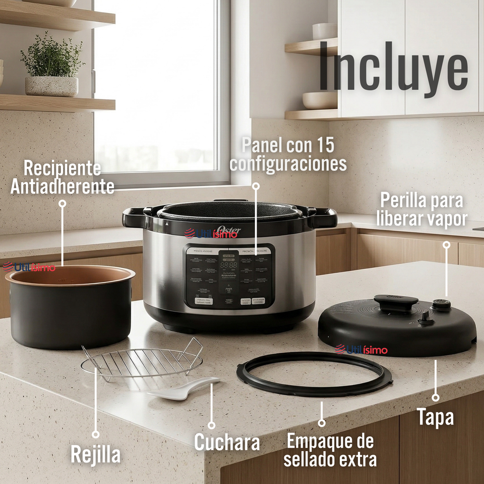 Multi-olla rápida ovalada de 5.7L con 15 funciones CKSTPCECOV57 900W