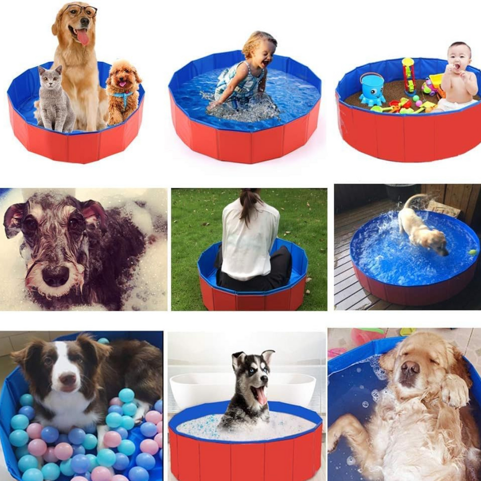 Piscina Bañera Portátil Plegable Perros Y Mascotas 80x20cm