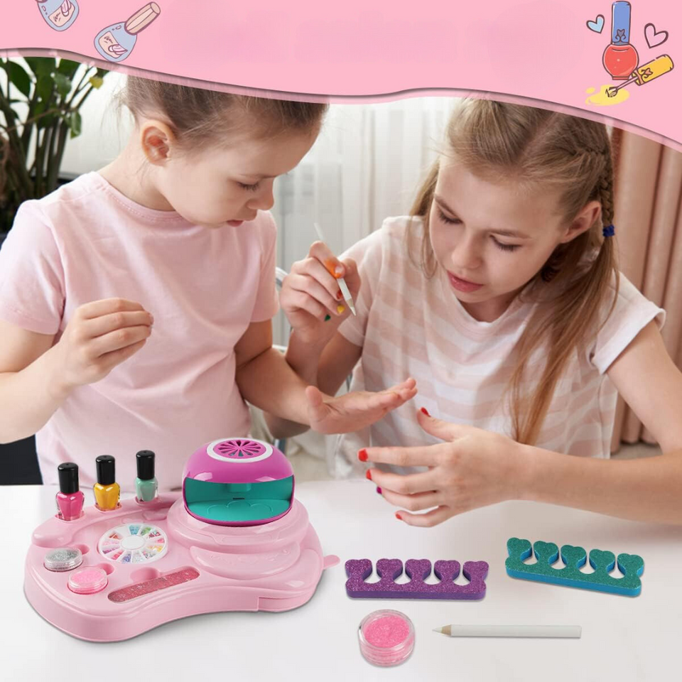 Kit De Manicura Con Lámpara  de Secado Juguete Niña