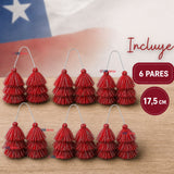 Pack 6 Tulmas Peinado Accesorio Sambo Caporal Rojo Baile Típico