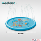 Alfombra De Agua Piscina A Chorros Cascada Niños Color Celeste 170cm