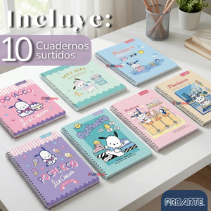 Pack 10  Cuadernos Universitarios Pochacco 100 Hojas Proarte Diseño Surtido
