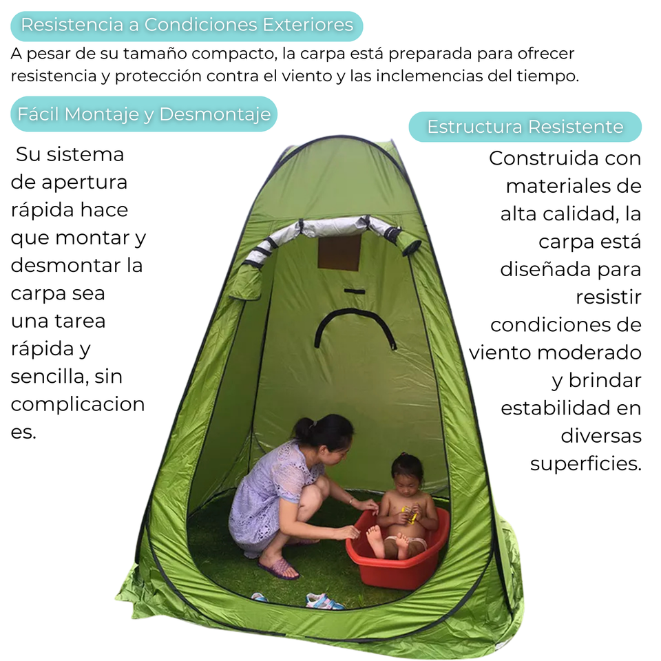 Carpa Caseta De Baño Vestidor Portátil  Camping Comodidad Privacidad Al Aire Libre