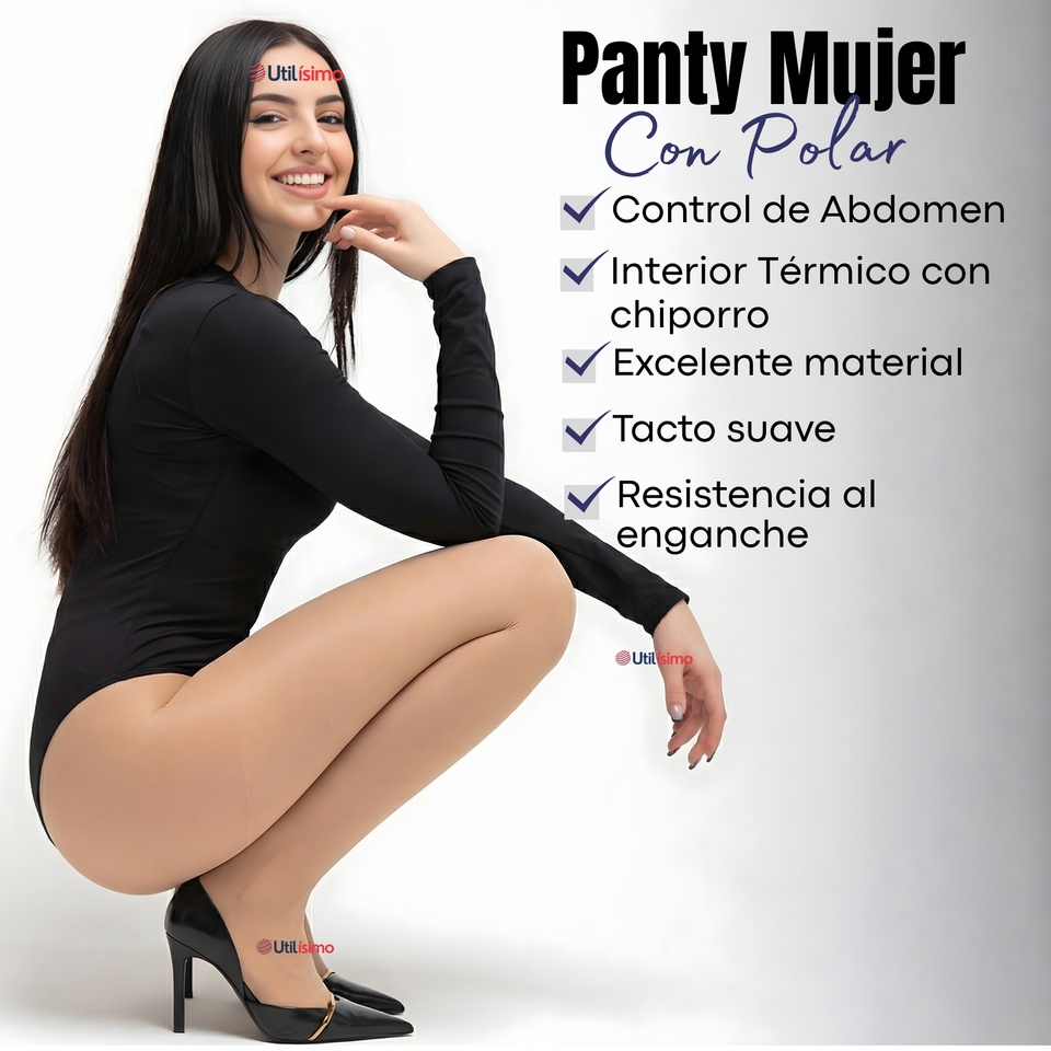 Calza Panty Con Chiporro Mujer Elasticada Beige