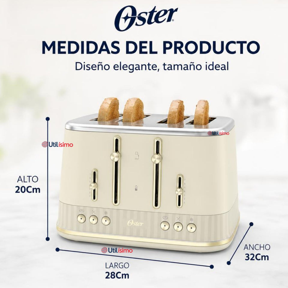 Tostadora premium Oster® para 4 rebanadas TSSTMNOM4S-052