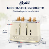 Tostadora premium Oster® para 4 rebanadas TSSTMNOM4S-052