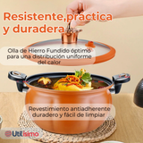Olla De Micro Presión De Calabaza Antiadherente 7 Litro Color Naranja