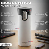 Vaso Mug Contigo West Loop Salt Térmico Blanco 473 Ml Acero Inoxidable