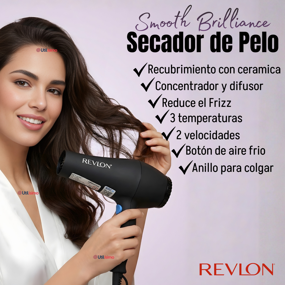 Secador De Cabello Revlon Smooth Brilliance 1875W Negro
